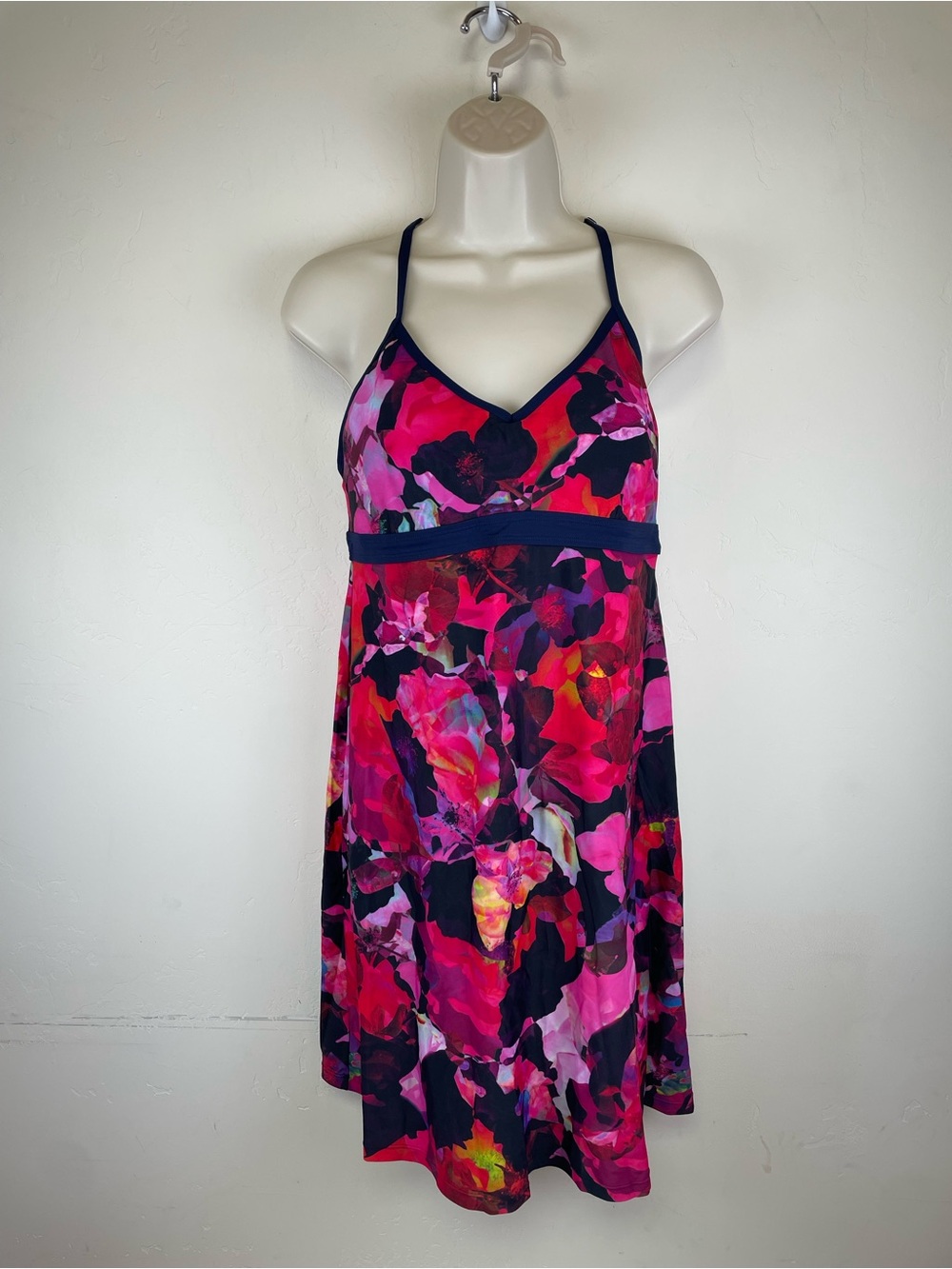 Athleta Pink, Navy & Purple Floral Tank Dress